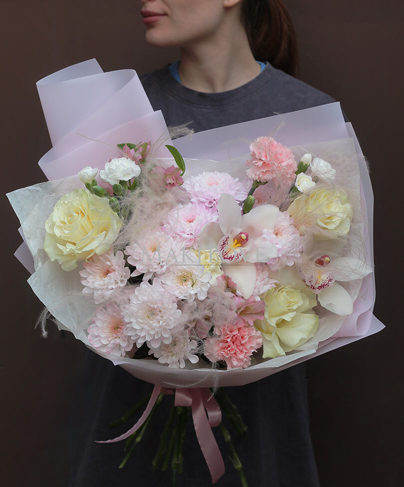 Букет с орхидеей "Ангельская нежность"