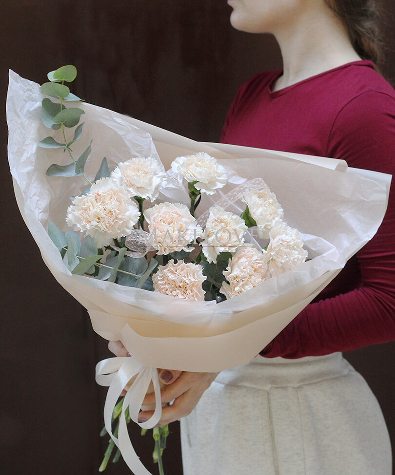 Букет из 9 нежных гвоздик