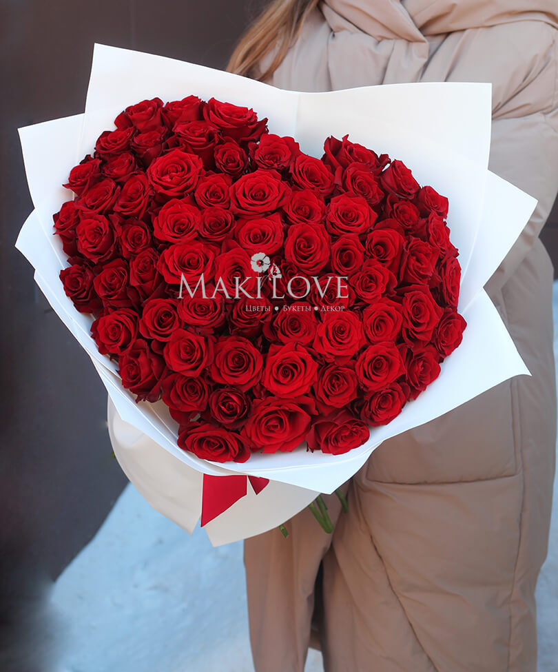 Букет красных роз «Сердцебиение»