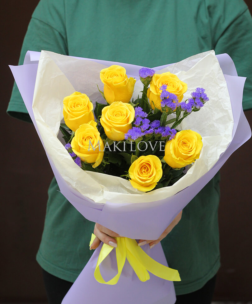 Букет 7 желтых роз «Моё солнышко»