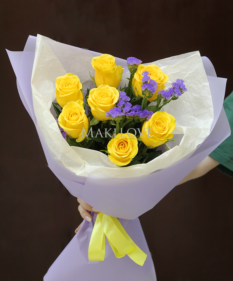 Букет 7 желтых роз «Моё солнышко»