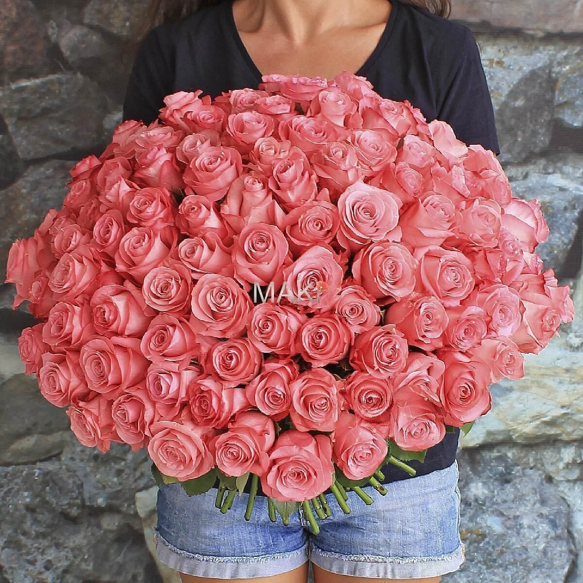 Букет 101 розовая роза