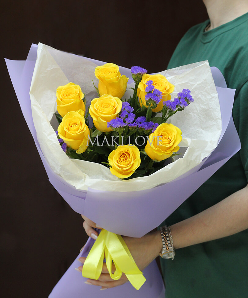 Букет 7 желтых роз «Моё солнышко»