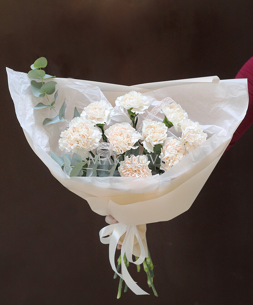 Букет из 9 нежных гвоздик