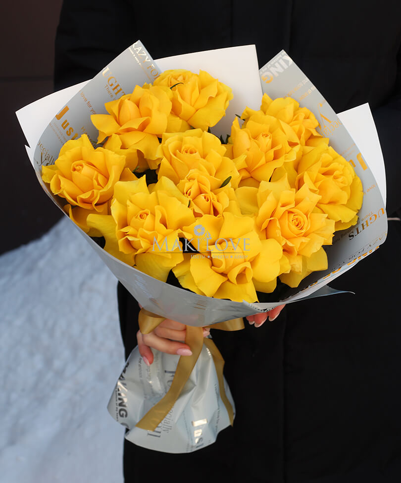 Букет 11 желтых роз «Солнце в Тоскане»