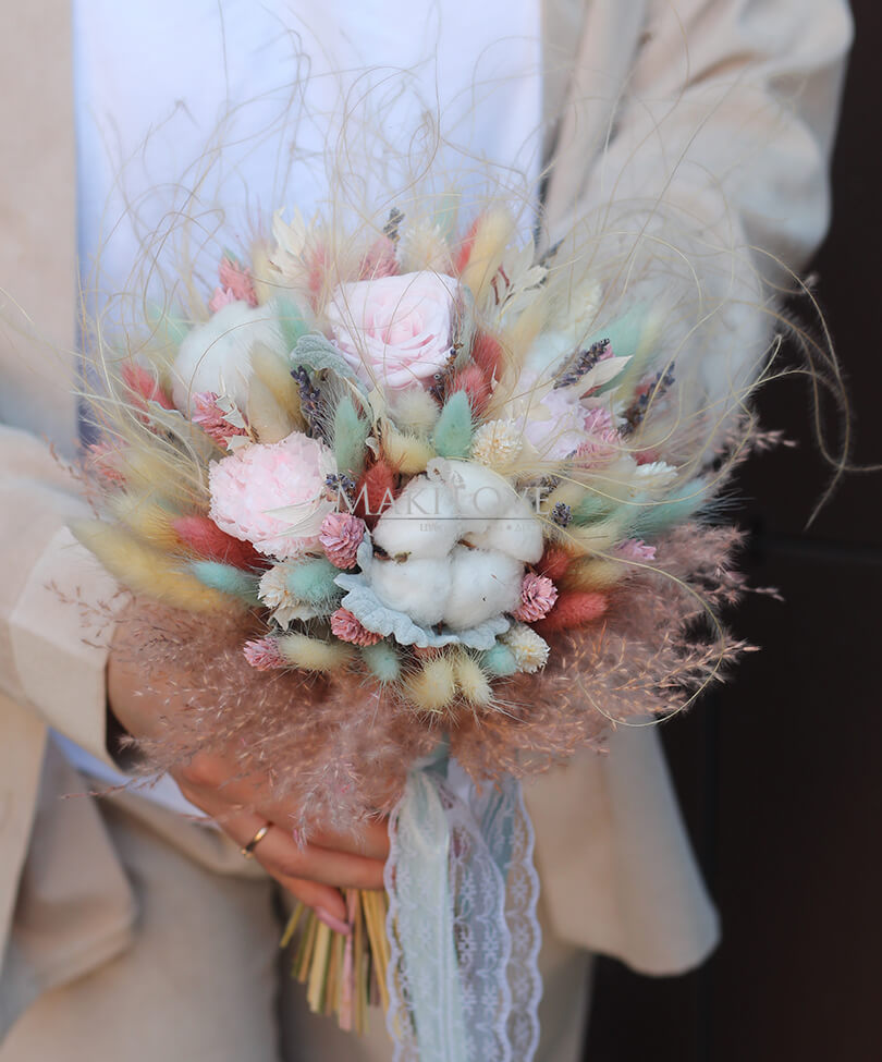 Свадебный букет из сухоцветов №46