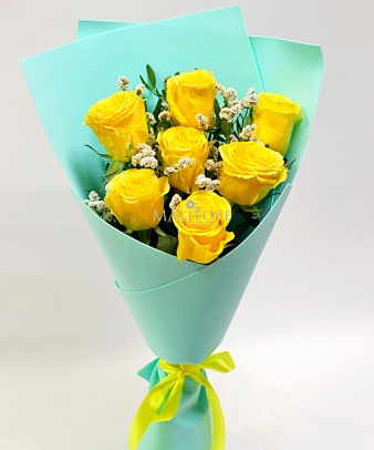 Букет 7 желтых роз «Моё солнышко»