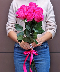 Букет из 7 розовых роз Premium