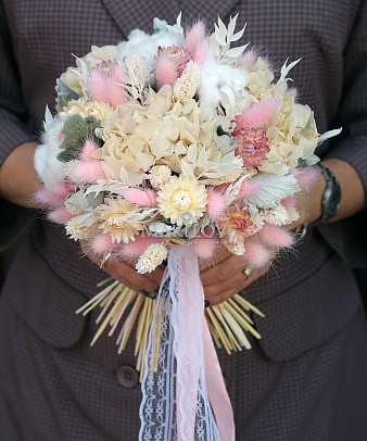 Свадебный букет невесты из сухоцветов №35