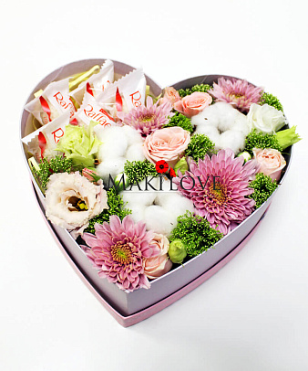 Композиция «Моя любовь» в коробке-сердце