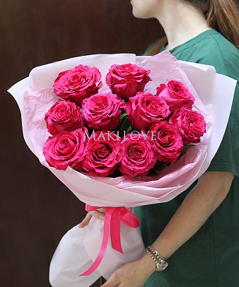 Букет 11 розовых роз