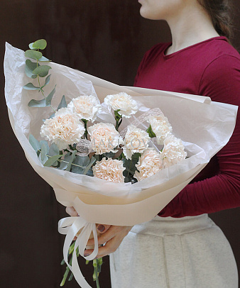 Букет из 9 нежных гвоздик